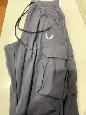 ASRV Navy Cargo Jogger Pants with White Logo